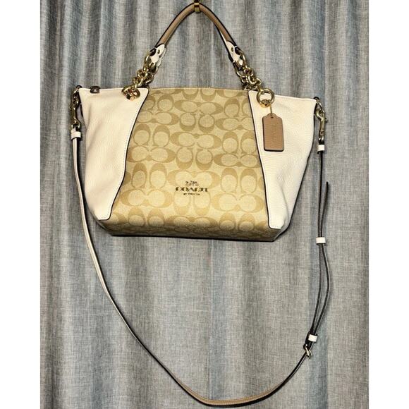 Coach Kacey Satchel Colorblock/Blocked Signature Canvas - Picture 3 of 16